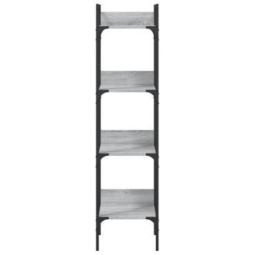 vidaXL Βιβλιοθήκη 4 Επιπέδων Γκρι Sonoma 35x30x138,5cm Επεξεργ. Ξύλο 1 τεμ.