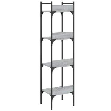 vidaXL Βιβλιοθήκη 4 Επιπέδων Γκρι Sonoma 35x30x138,5cm Επεξεργ. Ξύλο 1 τεμ.
