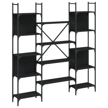 vidaXL Βιβλιοθήκη Μαύρη 155,5x24x166,5cm από Επεξεργασμένο Ξύλο 1 τεμ.