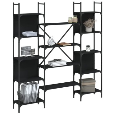 vidaXL Βιβλιοθήκη Μαύρη 155,5x24x166,5cm από Επεξεργασμένο Ξύλο 1 τεμ.