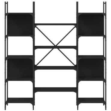 vidaXL Βιβλιοθήκη Μαύρη 155,5x24x166,5cm από Επεξεργασμένο Ξύλο 1 τεμ.