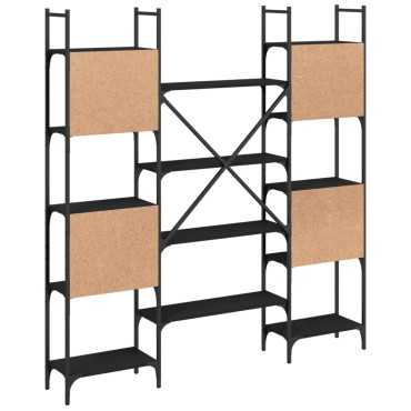 vidaXL Βιβλιοθήκη Μαύρη 155,5x24x166,5cm από Επεξεργασμένο Ξύλο 1 τεμ.