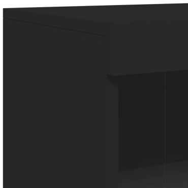 vidaXL Μπουφές με Φώτα LED Μαύρος 181,5x37x100cm 1 τεμ.