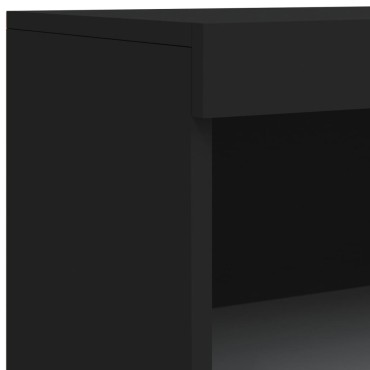 vidaXL Μπουφές με Φώτα LED Μαύρος 181,5x37x100cm 1 τεμ.