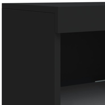 vidaXL Μπουφές με Φώτα LED Μαύρος 162x37x100cm 1 τεμ.