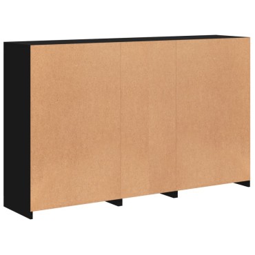vidaXL Μπουφές με Φώτα LED Μαύρος 162x37x100cm 1 τεμ.
