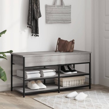 vidaXL Παπουτσοθήκη Γκρι Sonoma 100x42,5x50cm από Επεξεργασμένο Ξύλο 1 τεμ.