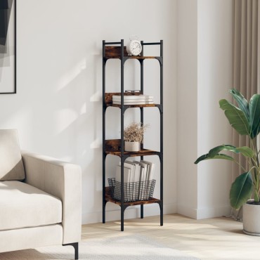 vidaXL Βιβλιοθήκη 4 Επιπέδων Καπν. Δρυς 35x30x138,5cm Επεξεργ. Ξύλο 1 τεμ.