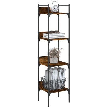 vidaXL Βιβλιοθήκη 4 Επιπέδων Καπν. Δρυς 35x30x138,5cm Επεξεργ. Ξύλο 1 τεμ.