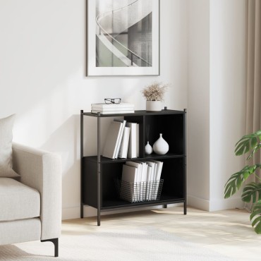 vidaXL Βιβλιοθήκη Μαύρη 72x28x77,5cm από Επεξεργασμένο Ξύλο 1 τεμ.