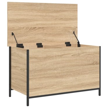vidaXL Παγκάκι Αποθήκευσης Sonoma Δρυς 80x42,5x50cm Επεξεργασμένο Ξύλο 1 τεμ.