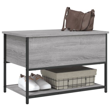 vidaXL Παγκάκι Αποθήκευσης Γκρι Sonoma 70x42,5x47cm Επεξεργασμένο Ξύλο 1 τεμ.