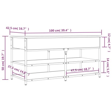 vidaXL Παπουτσοθήκη Καφέ Δρυς 100x42,5x50cm από Επεξεργασμένο Ξύλο 1 τεμ.