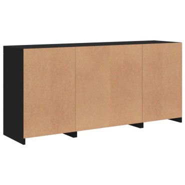 vidaXL Μπουφές με LED Μαύρος 142,5x37x67cm 1 τεμ.
