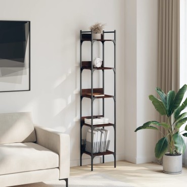 vidaXL Βιβλιοθήκη 5 Επιπέδων Καφέ Δρυς 35x30x174cm Επεξεργ. Ξύλο 1 τεμ.