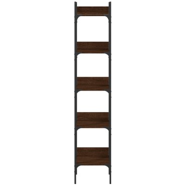 vidaXL Βιβλιοθήκη 5 Επιπέδων Καφέ Δρυς 35x30x174cm Επεξεργ. Ξύλο 1 τεμ.