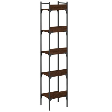 vidaXL Βιβλιοθήκη 5 Επιπέδων Καφέ Δρυς 35x30x174cm Επεξεργ. Ξύλο 1 τεμ.