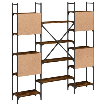 vidaXL Βιβλιοθήκη Καπνιστή Δρυς 155,5x24x166,5cm Επεξεργασμένο Ξύλο 1 τεμ.