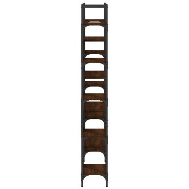 vidaXL Βιβλιοθήκη Καφέ Δρυς 155,5x24x166,5cm Επεξεργασμένο Ξύλο 1 τεμ.
