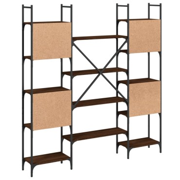 vidaXL Βιβλιοθήκη Καφέ Δρυς 155,5x24x166,5cm Επεξεργασμένο Ξύλο 1 τεμ.