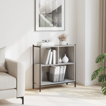 vidaXL Βιβλιοθήκη Γκρι Sonoma 72x28x77,5cm από Επεξεργασμένο Ξύλο 1 τεμ.