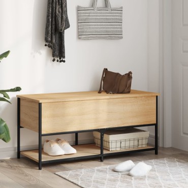 vidaXL Παγκάκι Αποθήκευσης Sonoma Δρυς 100x42,5x47cm Επεξεργ. Ξύλο 1 τεμ.