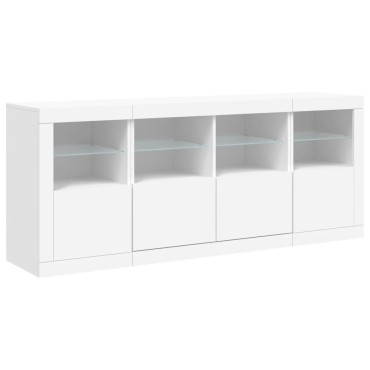 vidaXL Μπουφές με Φώτα LED Λευκός 163x37x67cm 1 τεμ.
