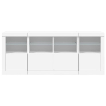 vidaXL Μπουφές με Φώτα LED Λευκός 163x37x67cm 1 τεμ.