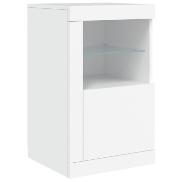 vidaXL Μπουφές με Φώτα LED Λευκός 163x37x67cm 1 τεμ.