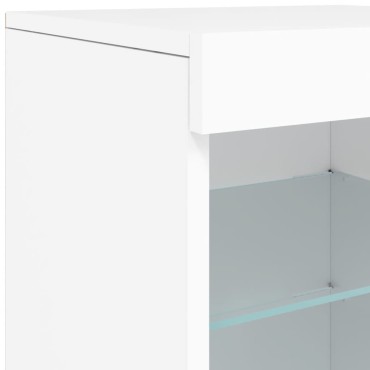 vidaXL Μπουφές με Φώτα LED Λευκός 123x37x67cm 1 τεμ.