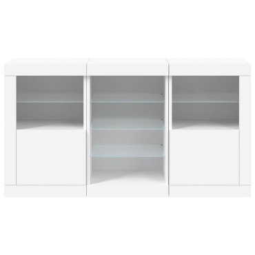 vidaXL Μπουφές με Φώτα LED Λευκός 123x37x67cm 1 τεμ.