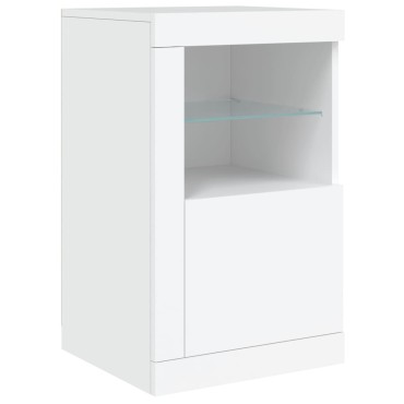 vidaXL Μπουφές με Φώτα LED Λευκός 123x37x67cm 1 τεμ.