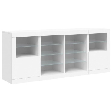 vidaXL Μπουφές με Φώτα LED Λευκός 163x37x67cm 1 τεμ.