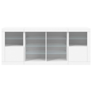 vidaXL Μπουφές με Φώτα LED Λευκός 163x37x67cm 1 τεμ.