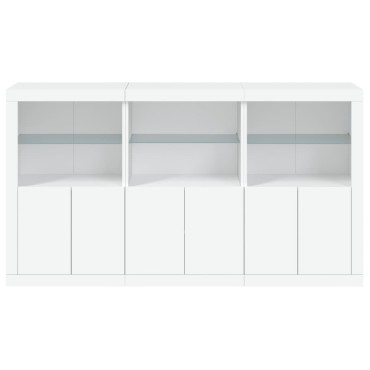 vidaXL Μπουφές με Φώτα LED Λευκός 181,5x37x100cm 1 τεμ.