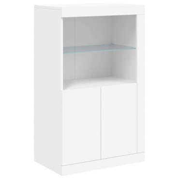vidaXL Μπουφές με Φώτα LED Λευκός 181,5x37x100cm 1 τεμ.