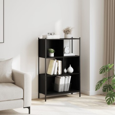 vidaXL Βιβλιοθήκη Μαύρη 72x28x109cm από Επεξεργασμένο Ξύλο 1 τεμ.