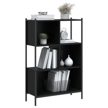 vidaXL Βιβλιοθήκη Μαύρη 72x28x109cm από Επεξεργασμένο Ξύλο 1 τεμ.