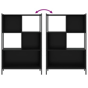 vidaXL Βιβλιοθήκη Μαύρη 72x28x109cm από Επεξεργασμένο Ξύλο 1 τεμ.