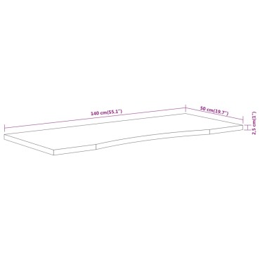 vidaXL Επιφάνεια Γραφείου Ορθογώνια 140x50x2,5cm Μασίφ Ξύλο Ακακίας