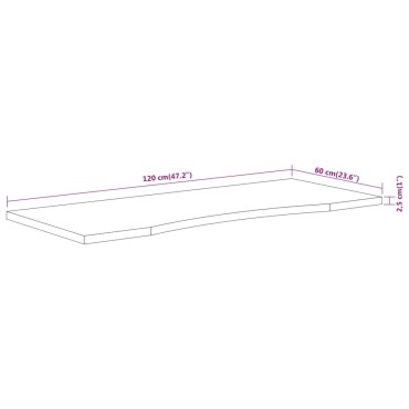 vidaXL Επιφάνεια Γραφείου Ορθογώνια 120x60x2,5cm Μασίφ Ξύλο Ακακίας