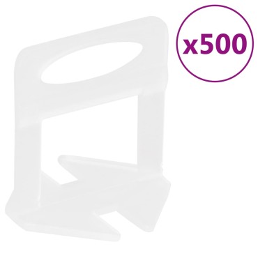vidaXL Σύστημα Ευθυγράμμισης Πλακιδίων 250 Σφήνες 500 Κλιπ 3 χιλ.