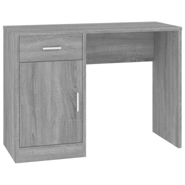 vidaXL Γραφείο με Συρτάρι & Ντουλάπι Γκρι Sonoma 100x40x73cm Επ.Ξύλο 1 τεμ.