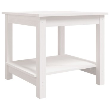 vidaXL Τραπεζάκι Σαλονιού Λευκό 50x50x45cm από Μασίφ Ξύλο Πεύκου 1 τεμ.
