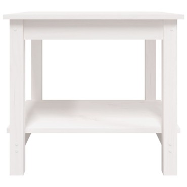 vidaXL Τραπεζάκι Σαλονιού Λευκό 50x50x45cm από Μασίφ Ξύλο Πεύκου 1 τεμ.