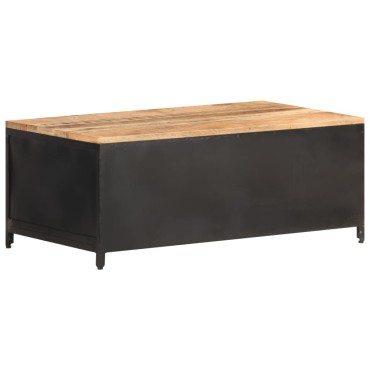 vidaXL Τραπεζάκι Σαλονιού 90x50x37cm Μασίφ Ακατέργαστο Ξύλο Μάνγκο 1 τεμ.