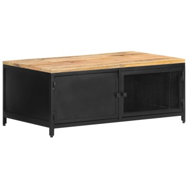 vidaXL Τραπεζάκι Σαλονιού 90x50x37cm Μασίφ Ακατέργαστο Ξύλο Μάνγκο 1 τεμ.
