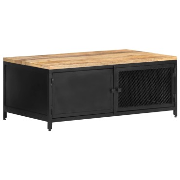 vidaXL Τραπεζάκι Σαλονιού 90x50x37cm Μασίφ Ακατέργαστο Ξύλο Μάνγκο 1 τεμ.