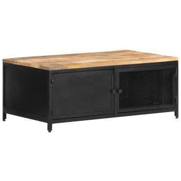 vidaXL Τραπεζάκι Σαλονιού 90x50x37cm Μασίφ Ακατέργαστο Ξύλο Μάνγκο 1 τεμ.