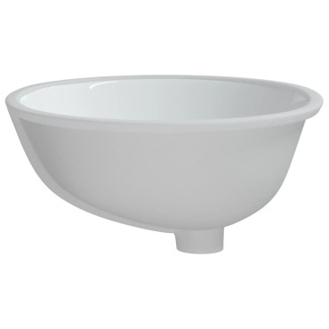 vidaXL Νιπτήρας Μπάνιου Οβάλ Λευκός 47 x 39 x 21 εκ. Κεραμικός